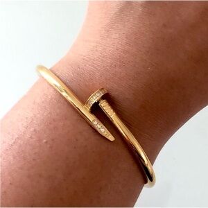 Gold Nail Zirconia Bracelet Classic Model